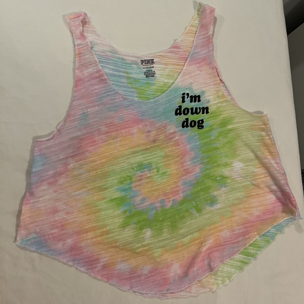 PINK Victoria's Secret Women's Small I'm Down Dog Sleep Tie Dye